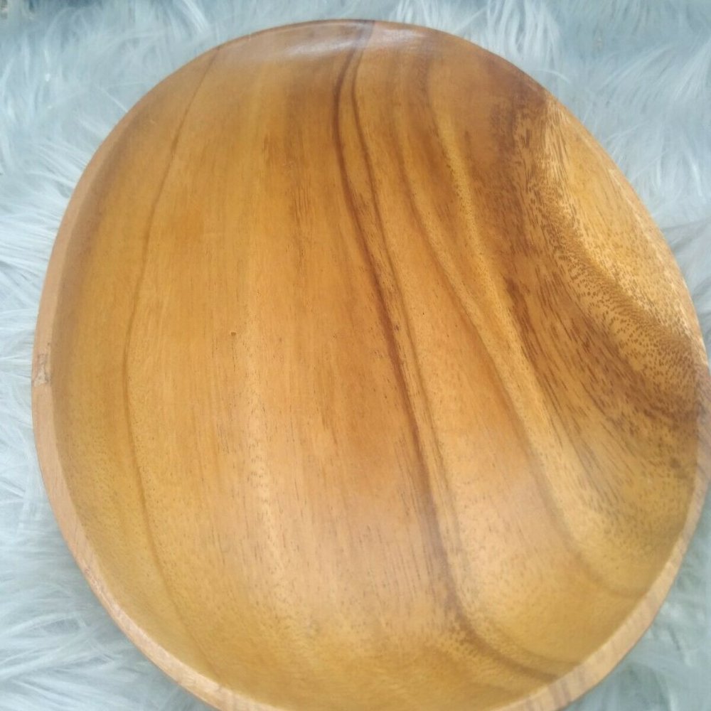MCM Monkey Pod Rolling Natural Wood Tray 14"  Catch-all, Dresser, Foyer Décor